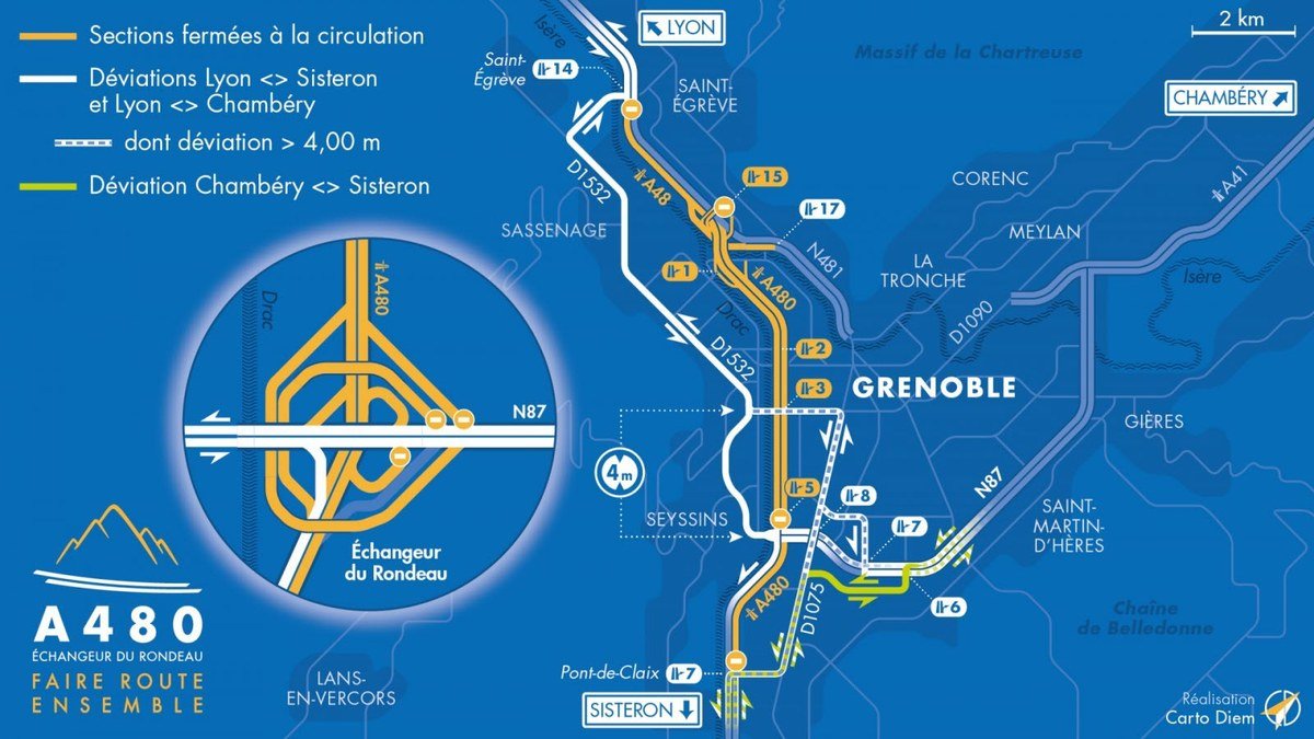 A480 Grenoble embouteillages