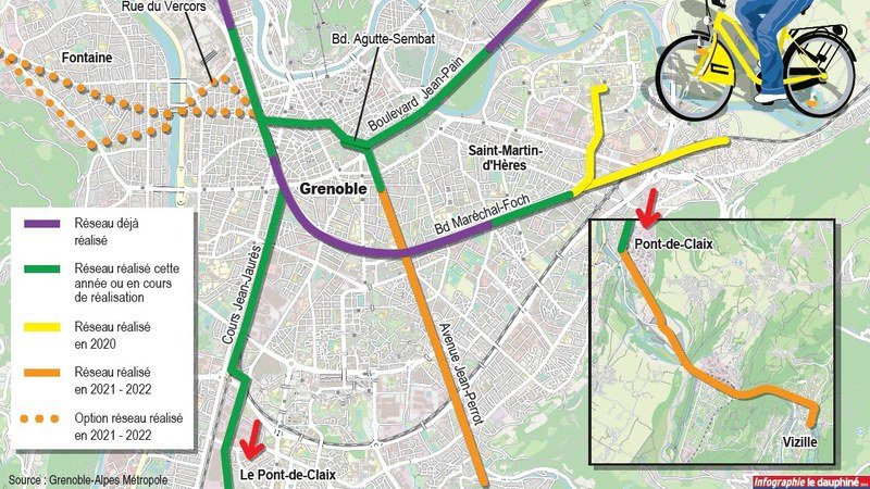 Aménagements cyclables Grenoble