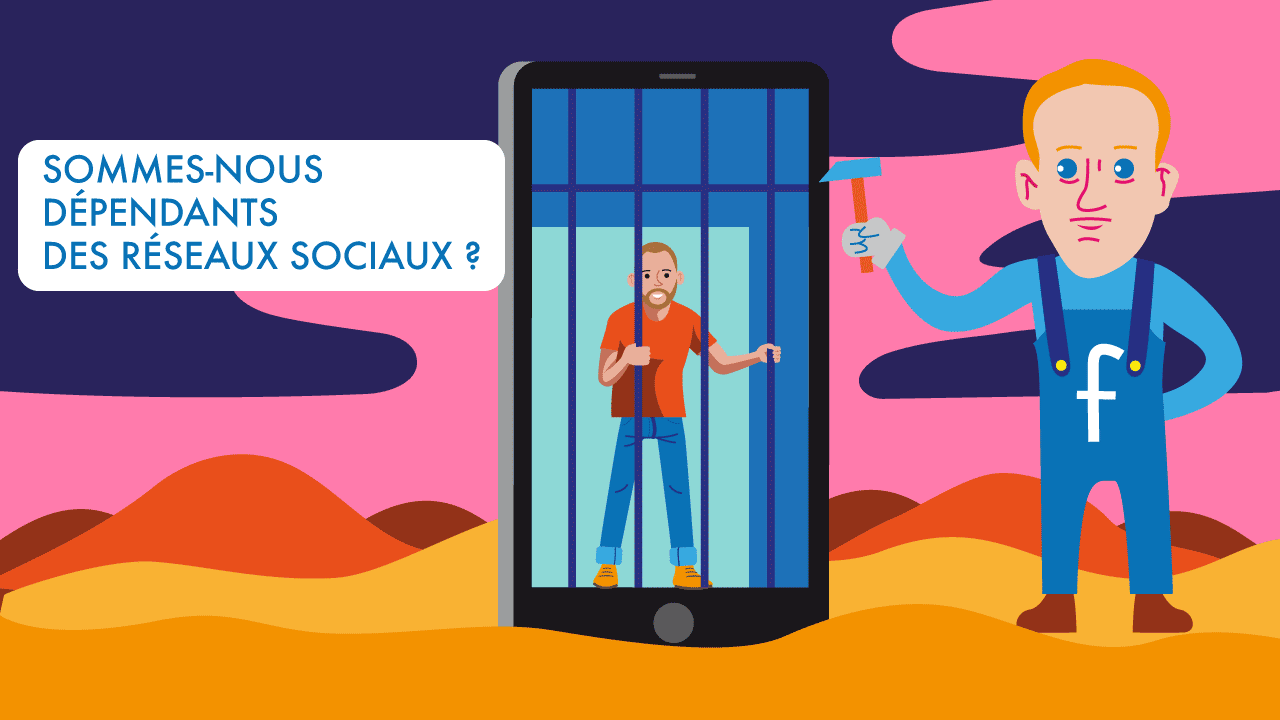 Icônes de réseaux sociaux avec un symbole de panne