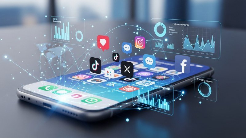Utilisation d'un smartphone pour les réseaux sociaux