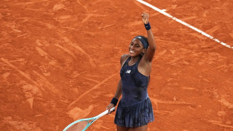 Coco Gauff concentrée pendant un match
