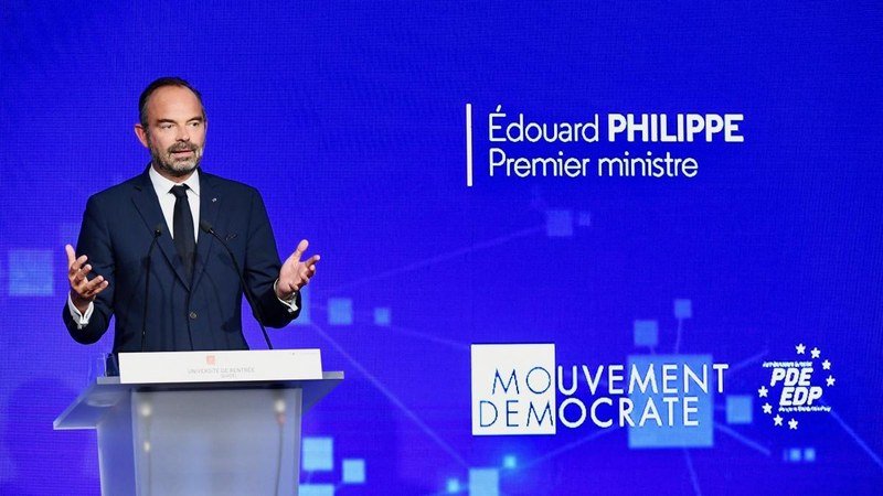 Édouard Philippe s'exprimant à la tribune