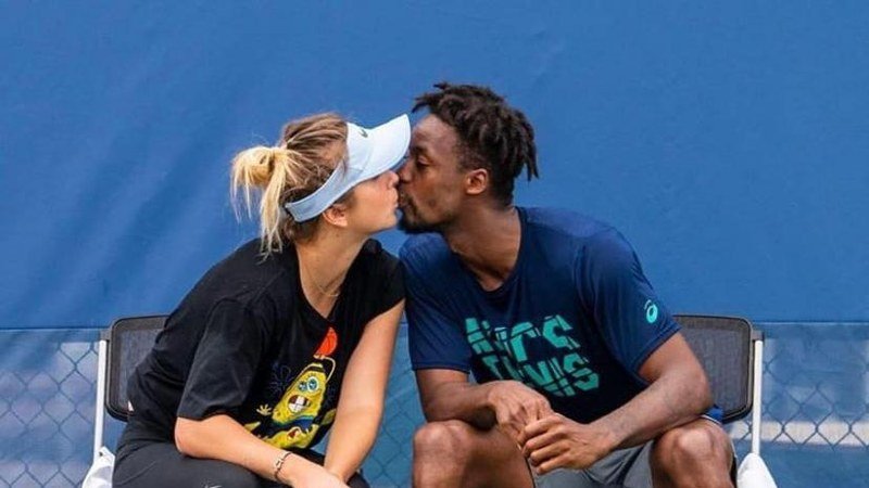 Elina Svitolina en séance d'entraînement sur court