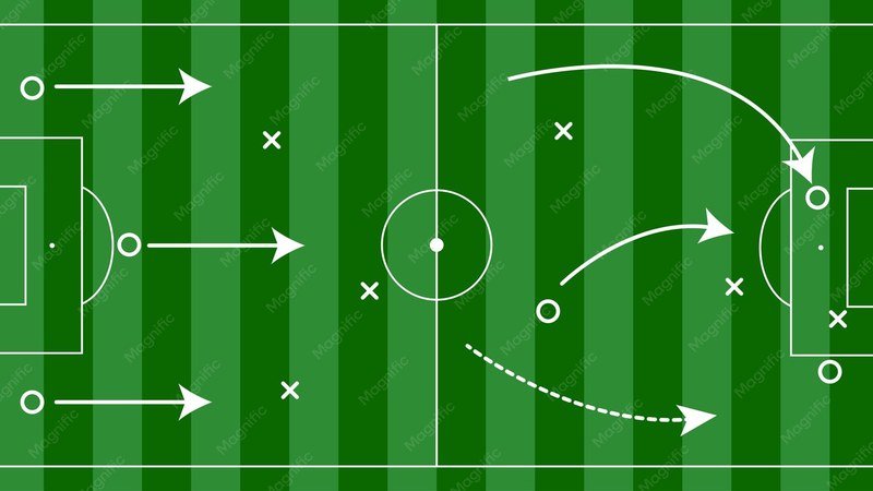 schéma tactique sur terrain de football
