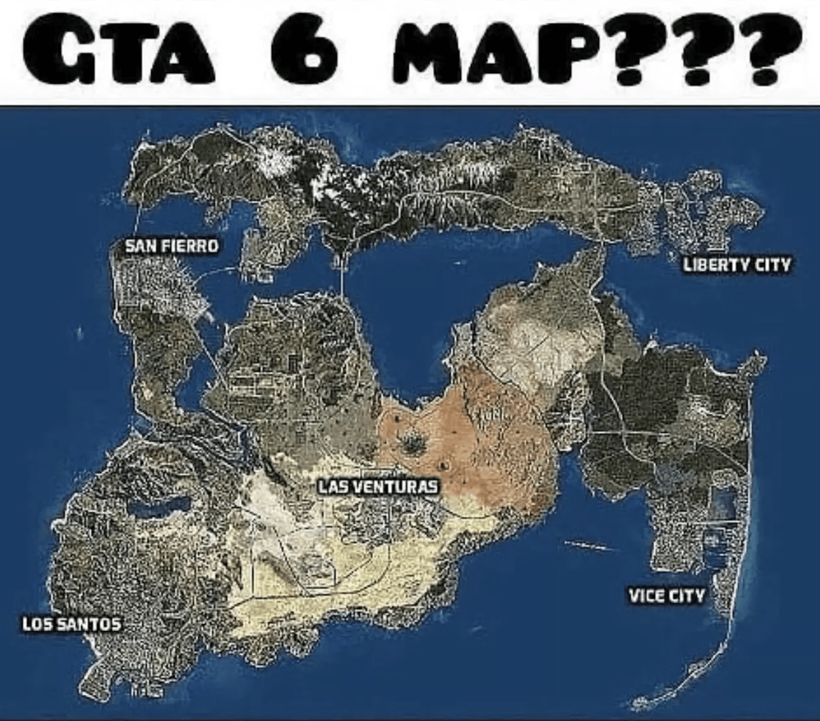 Carte du monde ouvert de GTA 6