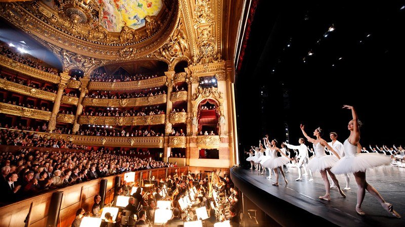 Danseurs sur la scène de l'Opéra de Paris