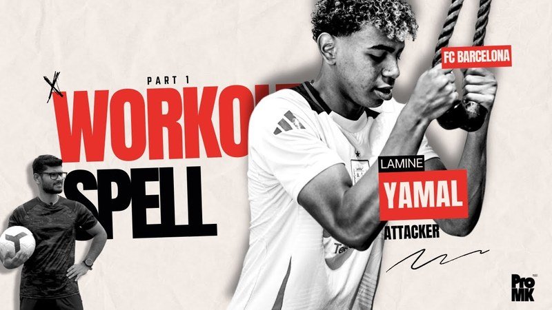 Lamine Yamal lors d'une séance de renforcement physique