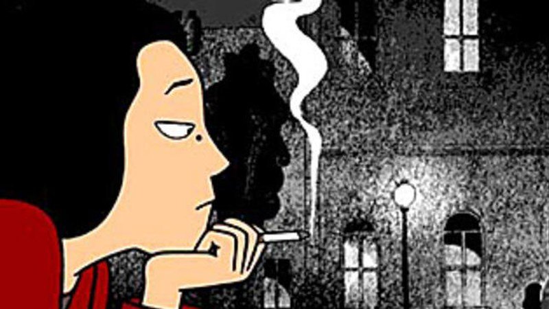 Marjane Satrapi lors d'une intervention publique