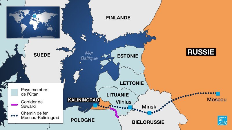 Carte géographique de la Biélorussie et frontières OTAN