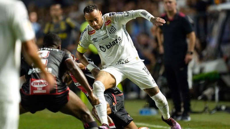 Neymar en plein match avec le Santos FC