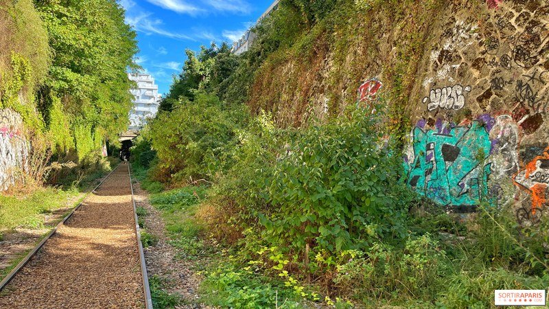 Ancienne voie ferrée de la Petite Ceinture dans le 14ème arrondissement de Paris