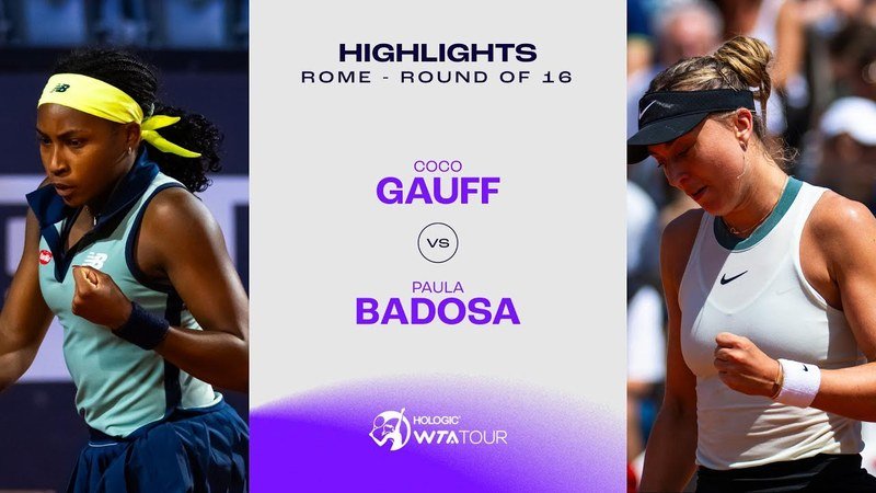 Paula Badosa et Coco Gauff sur un court