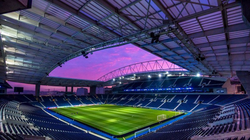 Vue du stade et des joueurs du FC Porto