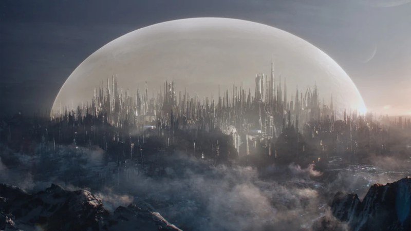 Représentation visuelle de la planète Krypton en ruines