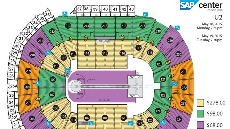 Schéma du plan de salle de l'Accor Arena