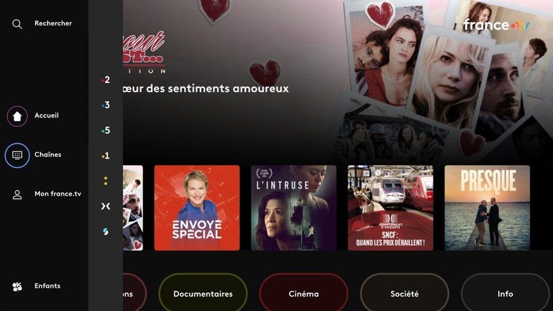 Page d'accueil plateforme France TV