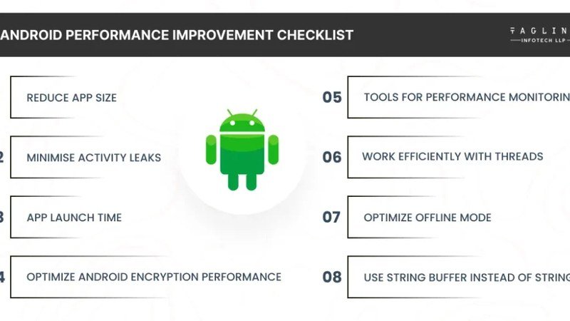 Smartphone Android en cours d'optimisation système