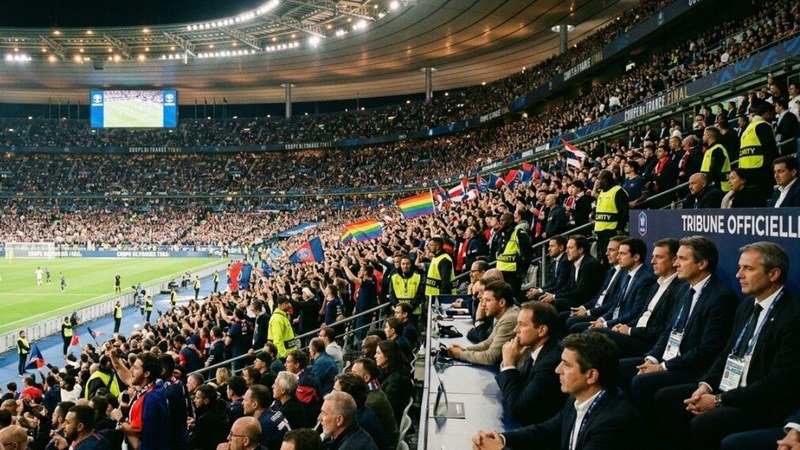 Stade de football vu depuis les tribunes