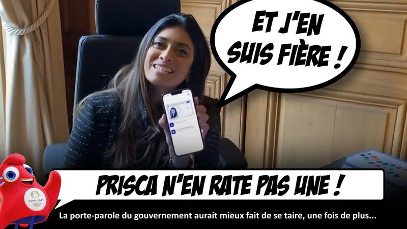 Prisca Thevenot utilisant un smartphone