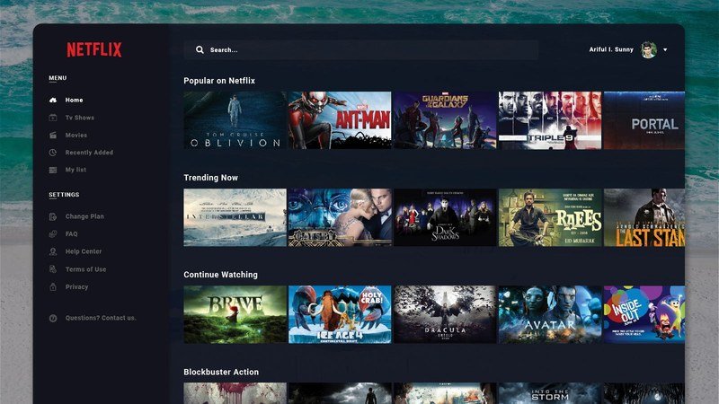 Application Netflix sur écran de télévision