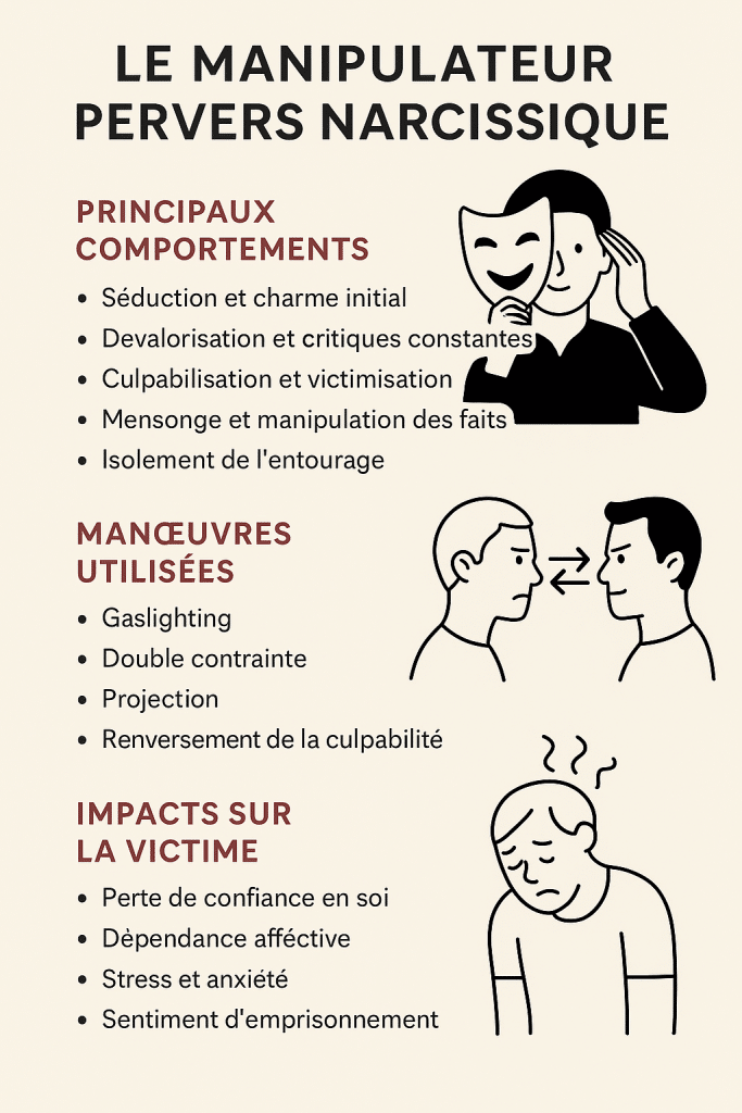 Représentation symbolique d'une dynamique de manipulation émotionnelle.