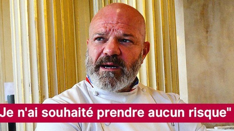 Le chef Philippe Etchebest devant un restaurant
